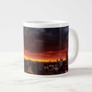 Wolken, Sonnenuntergang und Rot Jumbo-Tasse