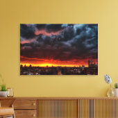 Wolken, Sonnenuntergang und Rot Leinwanddruck (Insitu (Wohnzimmer))