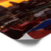 Wolken, Sonnenuntergang und Rot Poster (Ecke)