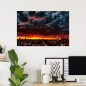 Wolken, Sonnenuntergang und Rot Poster (Heimbüro)