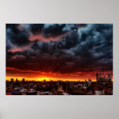 Wolken, Sonnenuntergang und Rot Poster (Vorne)