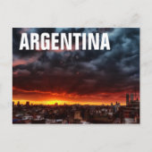 Wolken, Sonnenuntergang und Rot Postkarte (Vorderseite)