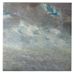 Wolken-Studie, 1821 (Öl auf Papier an Bord) Fliese
