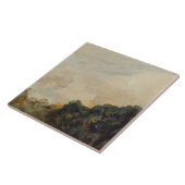Wolken-Studie mit Bäumen, 1821 (Öl auf dem Fliese (Seite)