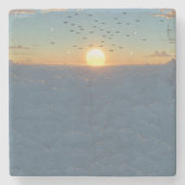 Wolken Sun Steinuntersetzer (Vorderseite)