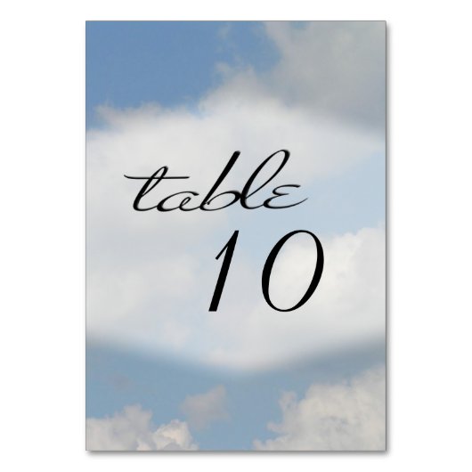 Wolken-Tischnummer Tischnummer (Vorderseite)