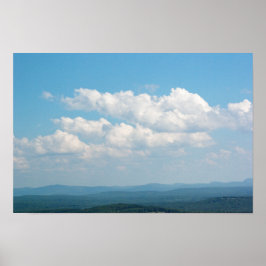 Wolken über Bergen Poster