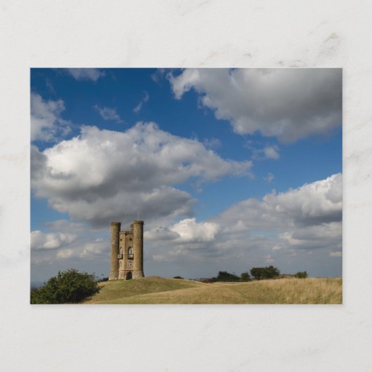 Wolken über dem Broadway Tower, Postkarte Cotswold (Vorderseite)