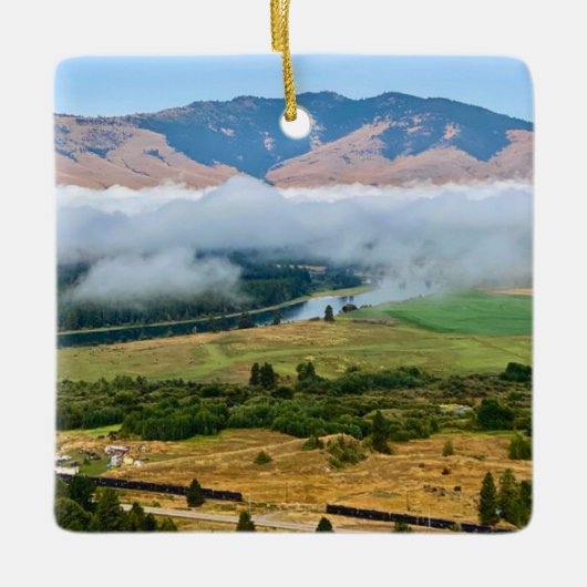 Wolken über dem Flathead River Keramikornament (Vorderseite)