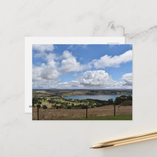 Wolken über dem Gnotuk Camperdown Postkarte (Vorderseite/Rückseite Beispiel)