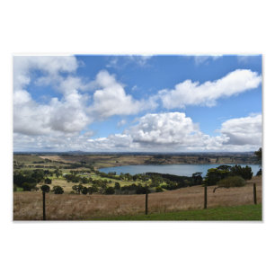 Wolken über dem Gnotuk-See Camperdown Foto Print