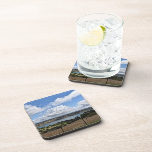 Wolken über dem Gnotuk-See Camperdown-Untersetzer Getränkeuntersetzer (Rechte Seite)