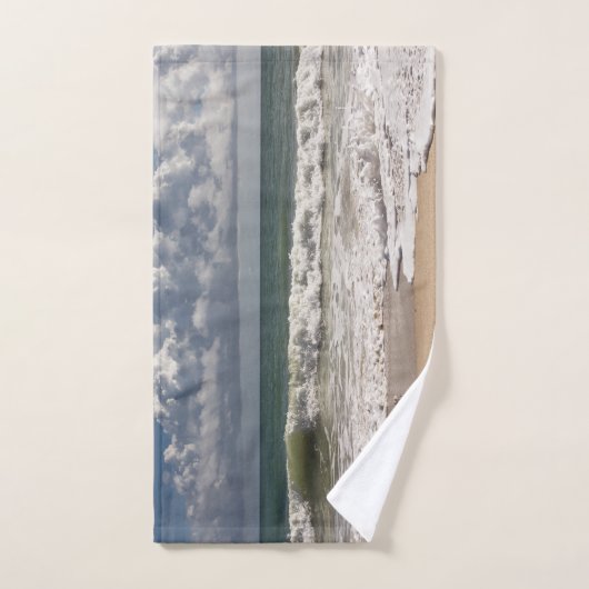 Wolken über dem Ozean- und Flussuferläufervogel Badhandtuch Set (Handtuch)