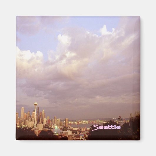 Wolken über dem schönen Seattle-Magneten Magnet (Vorne)