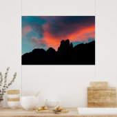 Wolken über den Bergen brennen Poster (Küche)