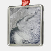 Wolken über den Himmel des Nordatlantiks Silbernes Ornament (Links)