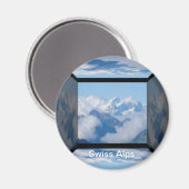 Wolken über den Schweizer Alpen Magnet (Vorderseite/Rückseite)