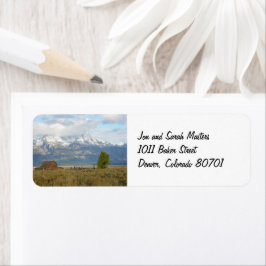 Wolken über den Tetons geben das Adressetikett zur