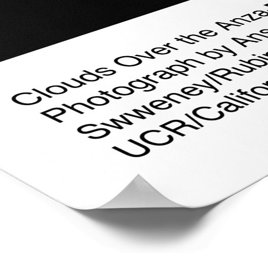 Wolken über der Wüste, 1965, von Ansel Adams Poster (Ecke)