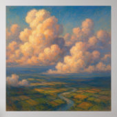 Wolken über Landschaft - Pastellmalerei-Stil Poster (Vorne)