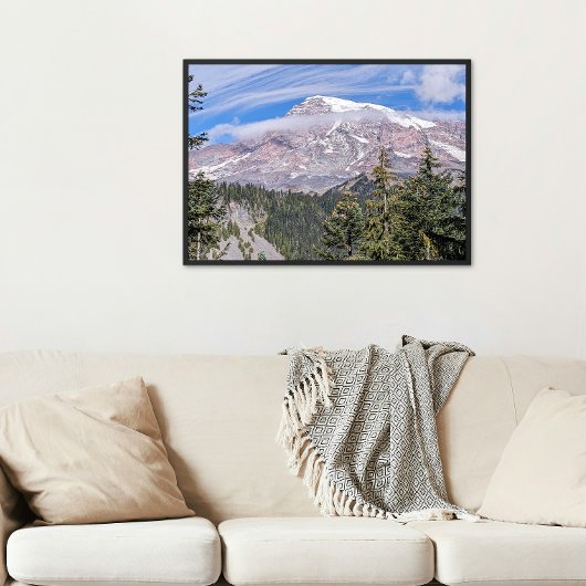 Wolken über Mount Rainier - Landschaftspanorama Fotodruck