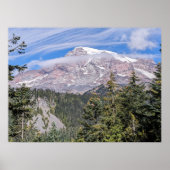 Wolken über Mount Rainier - Landschaftspanorama Poster (Vorne)