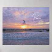 Wolken über Sonnenuntergang glühen Poster (Vorne)