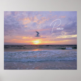 Wolken über Sonnenuntergang glühen Poster