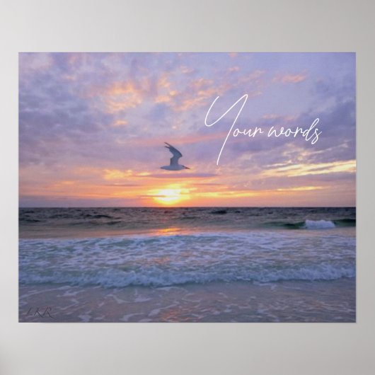 Wolken über Sonnenuntergang glühen Poster (Vorne)