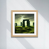 Wolken über Stonehenge Fantasy Digital Art Poster