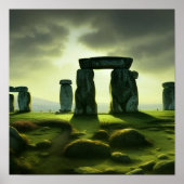 Wolken über Stonehenge Fantasy Digital Art Poster (Vorne)