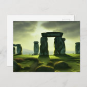 Wolken über Stonehenge Fantasy Digital Art Postkarte (Vorne/Hinten)