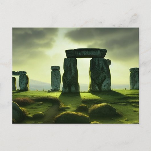 Wolken über Stonehenge Fantasy Digital Art Postkarte (Vorderseite)