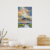 Wolken über Sumpf Gemälde / Künstler Larry Lerew Poster (Küche)