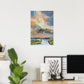 Wolken über Sumpf Gemälde / Künstler Larry Lerew Poster (Heimbüro)
