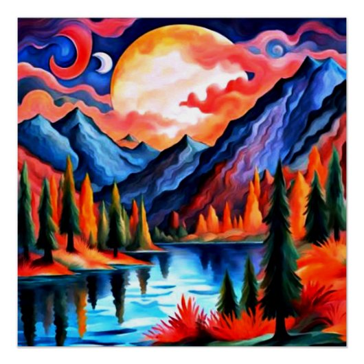 Wolken überqueren den Mond Poster (Vorderseite)