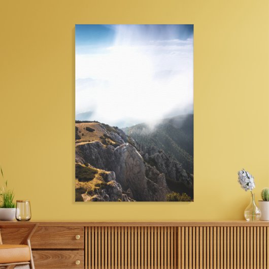 Wolken überrollen Berge Leinwanddruck (Insitu (Wohnzimmer))