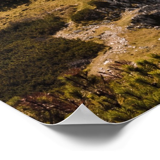 Wolken überrollen Berge Poster (Ecke)