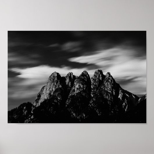 Wolken und Berge Poster (Vorne)
