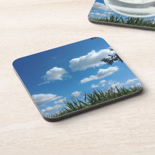 Wolken und blauer Himmel Getränkeuntersetzer (Linke Seite)