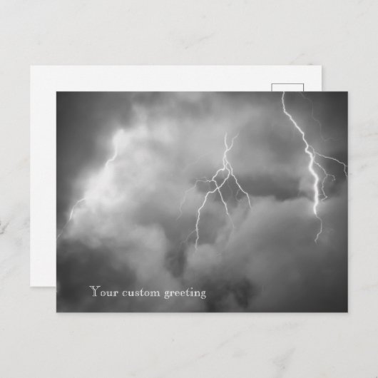 Wolken und Blitze Postkarte (Vorne/Hinten)