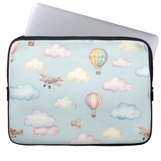 Wolken und Flugzeuge von Natasha Us Laptopschutzhülle (Vorderseite)