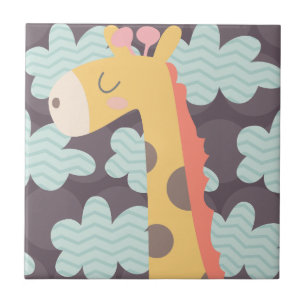 Wolken und Giraffen Fliese