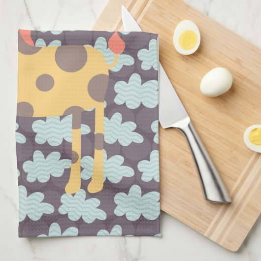 Wolken und Giraffen Geschirrtuch (Viertel Falte)