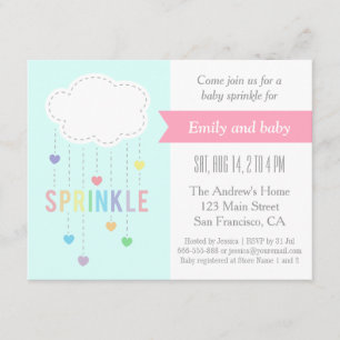 Wolken- und Herz-Baby-Sprinkle-Party-Einladungen Einladung