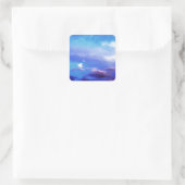 Wolken und Himmel Quadratischer Aufkleber (Tasche)