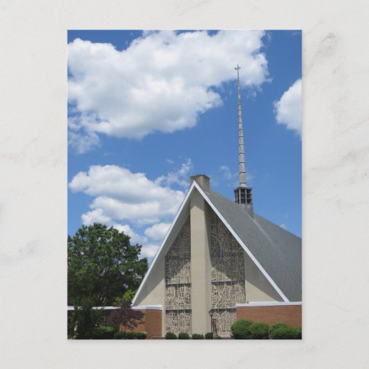Wolken und Kirche Postkarte (Vorderseite)