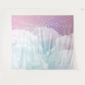 Wolken und Lichter Aquarellpastellfarben Wandteppich (Vorderseite (Horizontal))