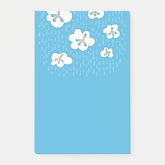 Wolken-und Methan-Molekül-blauer Post-it Klebezettel (Vorderseite)