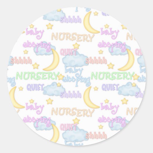 Wolken und Moon Baby Theme Sticker (Vorderseite)